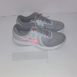 Nike Gray Revolution 4 Running Sneakers with Breathable Mesh size 8.5